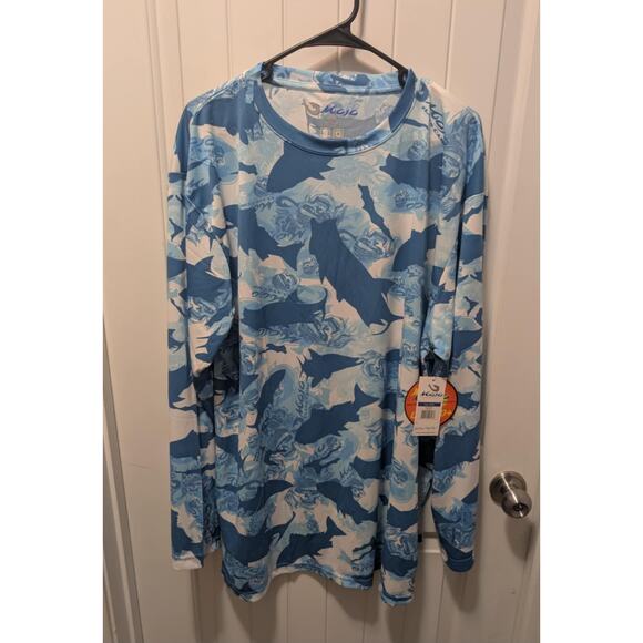 MOJO SPORTSWEAR FLATS FISH CAMO PRINT UV FISHING SHIRT MEN'S 3XL NWT! - Picture 1 of 7